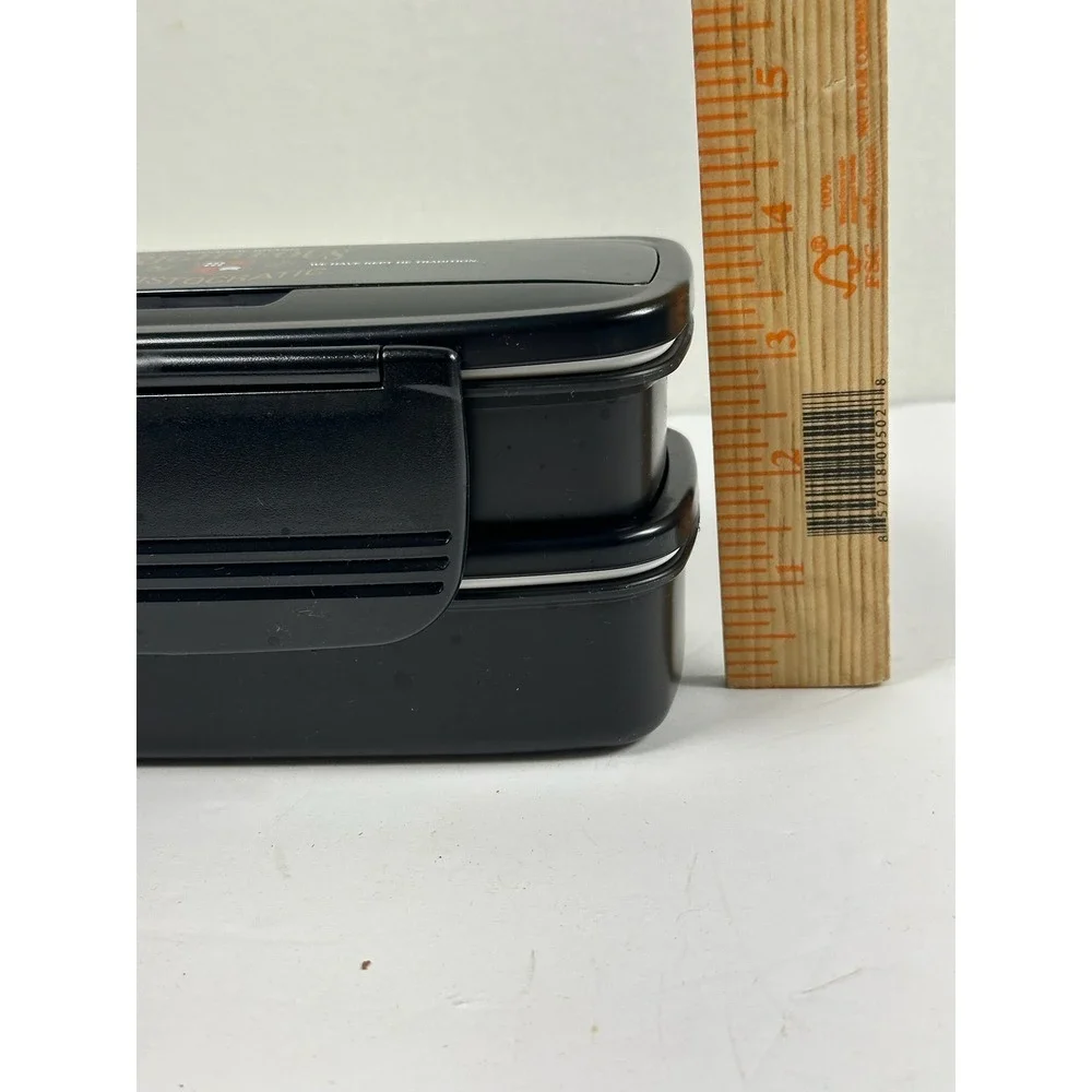 Righteous Aristocratic Two-Tier Bento Box FI-3057 Black Lunch Container A-6